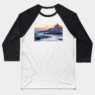 Frosty Morning on Good Harbor Beach Gloucester MA Mansion Baseball T-Shirt